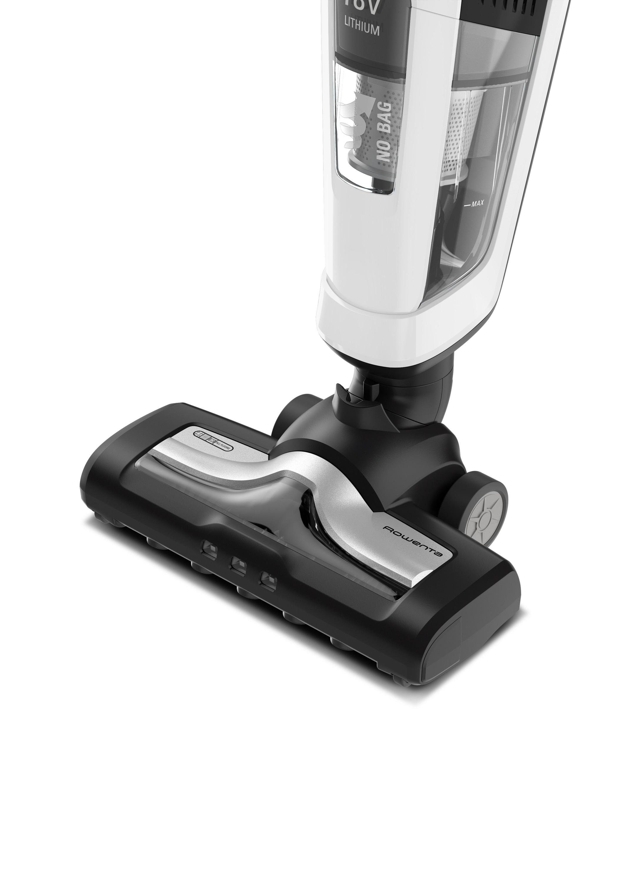 Rowenta Akku-Hand-und Stielstaubsauger RH6737WH, Beutellos, 2-in-1 Stabstaubsauger für die zeitsparende Reinigung