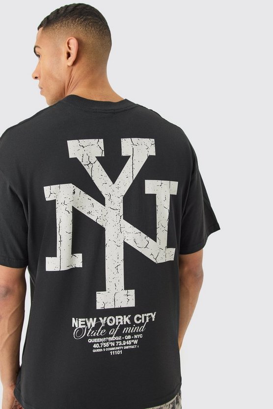 Oversize T-Shirt mit NY-Print