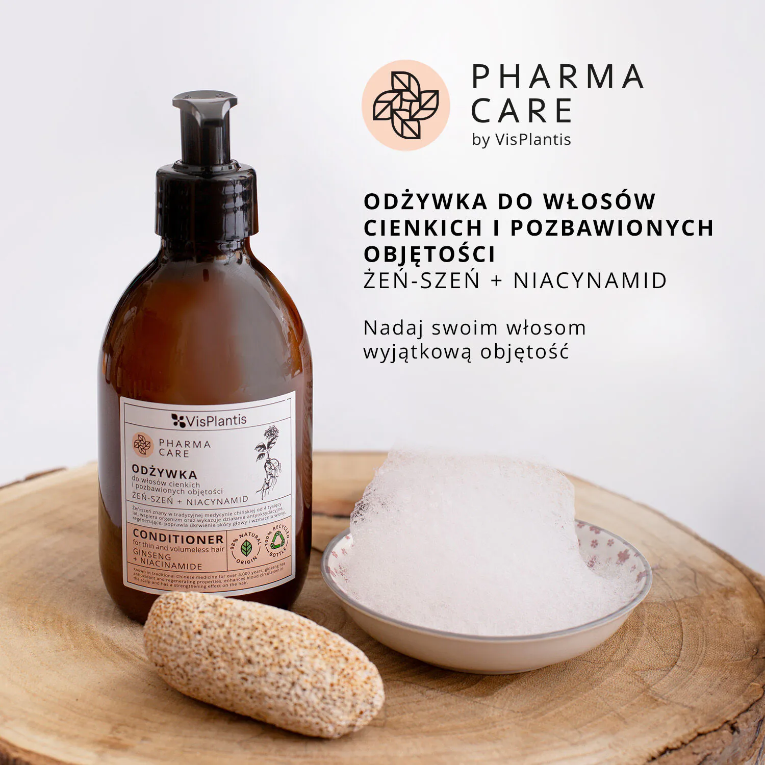 Vis Plantis PharmaCare regenerator za tanku i kosu bez volumena s ginsengom i niacinamidom