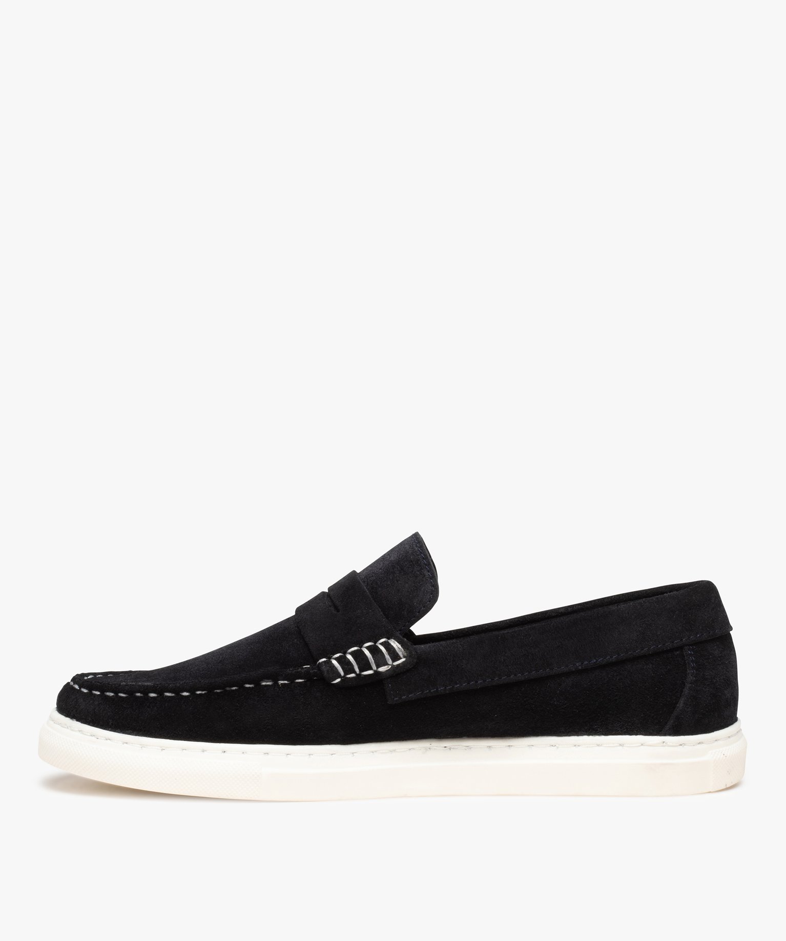 Mocassins homme dessus cuir retourné uni – Tanéo marine | GEMO