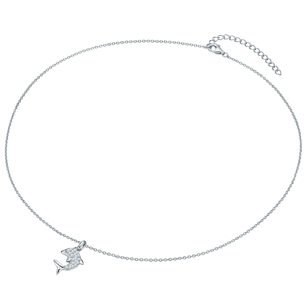 Rafaela Donata Chaîne Dauphin Argent sterling Oxyde de zirconium (CZ) en Argent collier