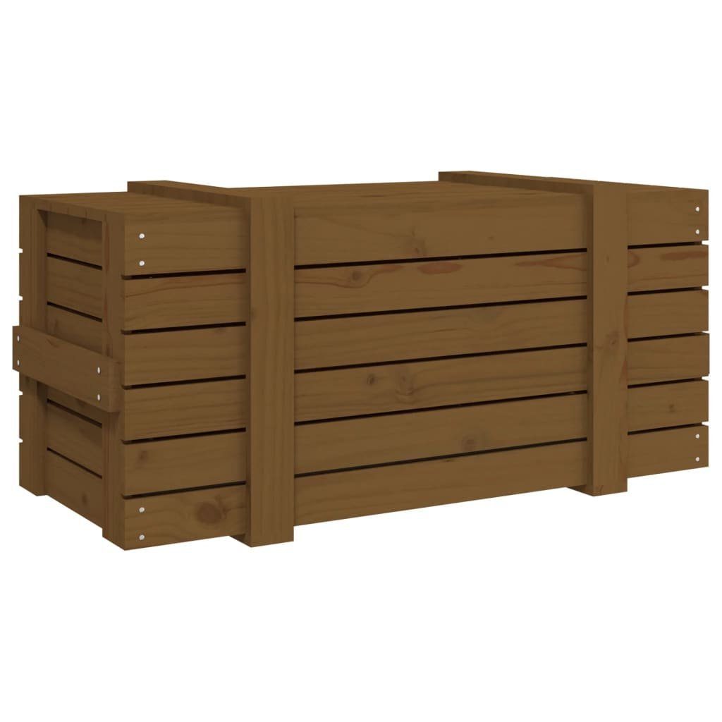 vidaXL Aufbewahrungsbox Truhe Honigbraun 91x40,5x42 cm Massivholz Kiefer (1 St)