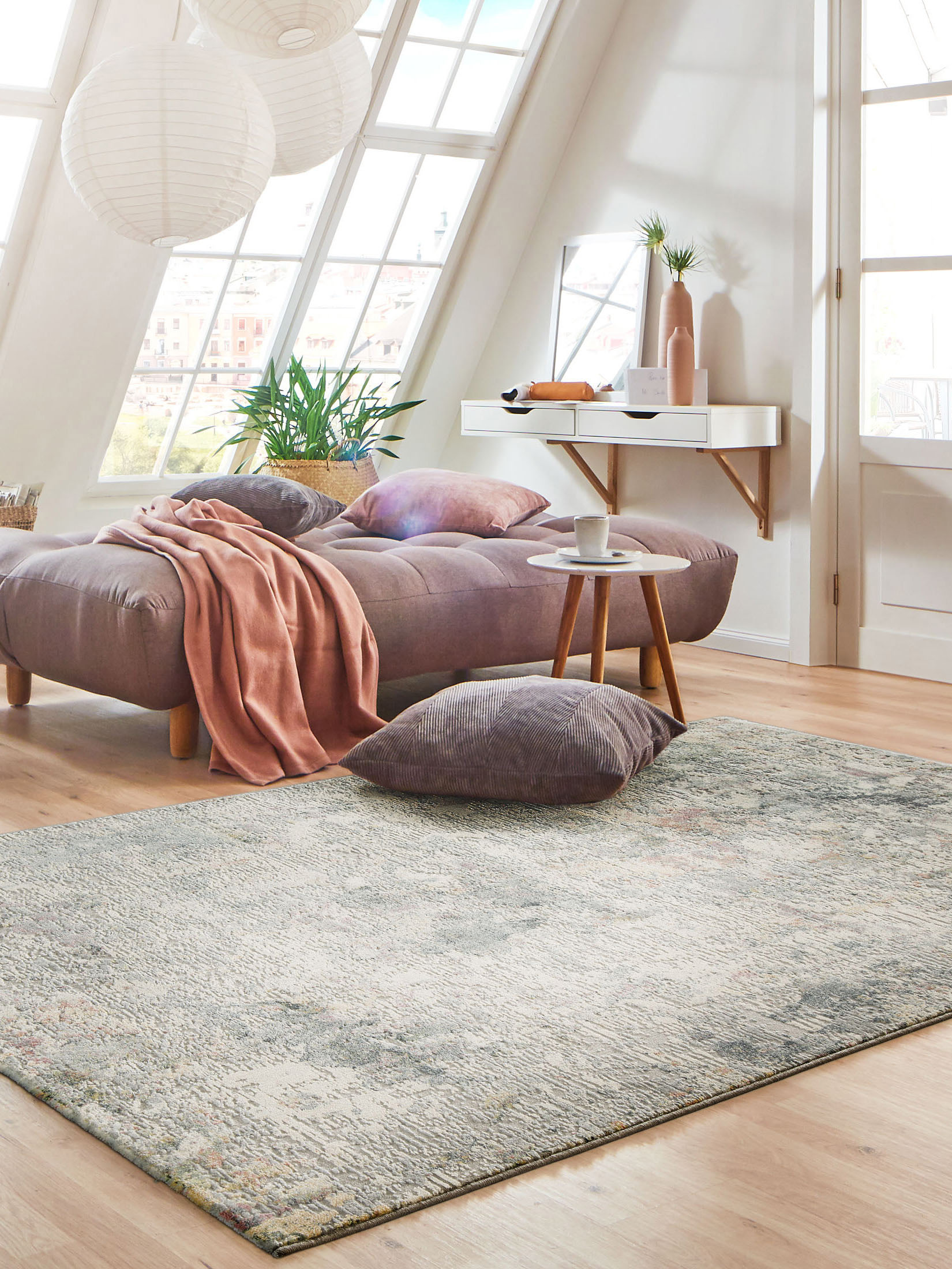 Calanthe Vintage-Teppich, Dunkelgrau