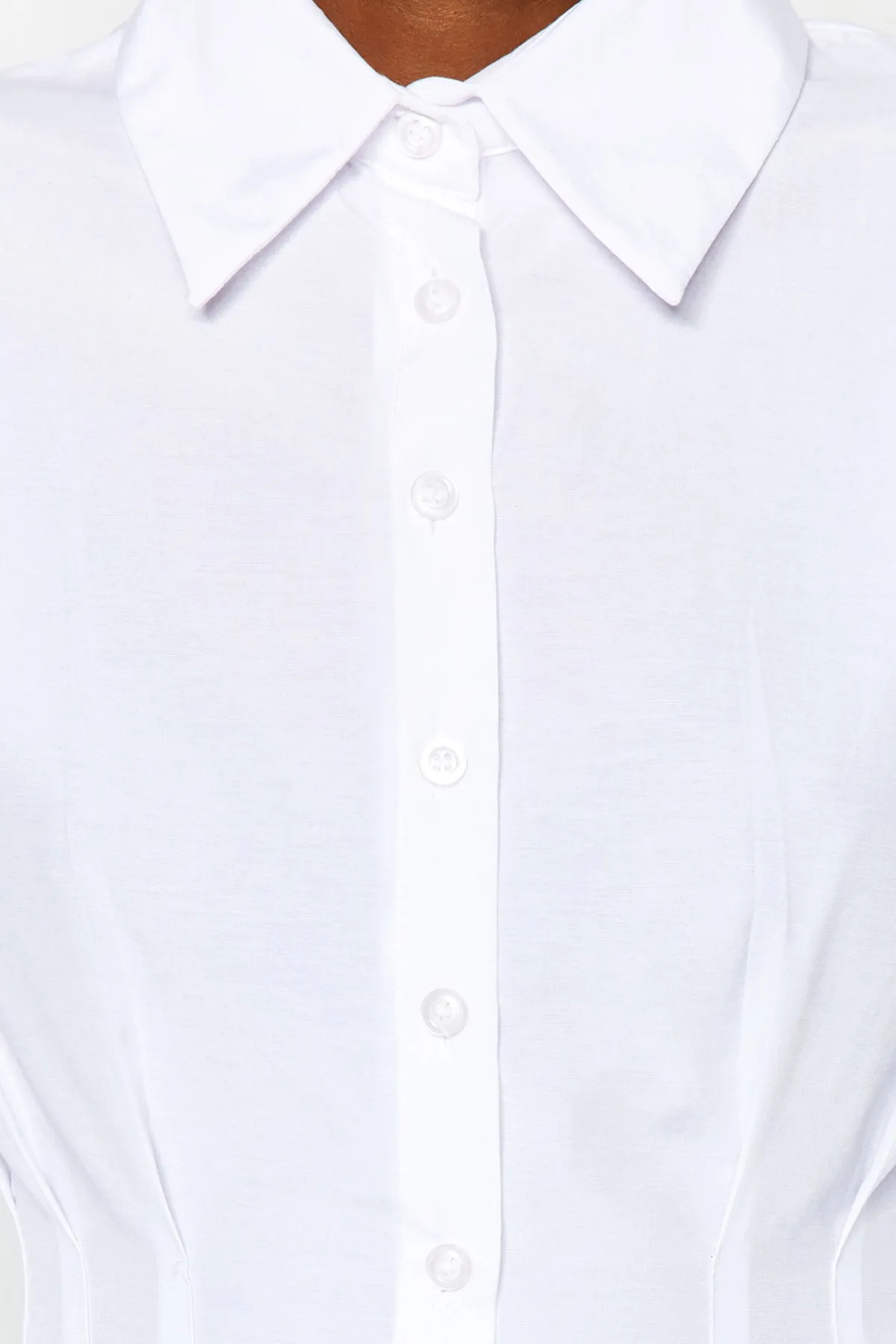 Trendyol Collection  Ecrufarbenes, gewebtes Hemd aus Baumwolle - tailliert TWOAW24GO00186