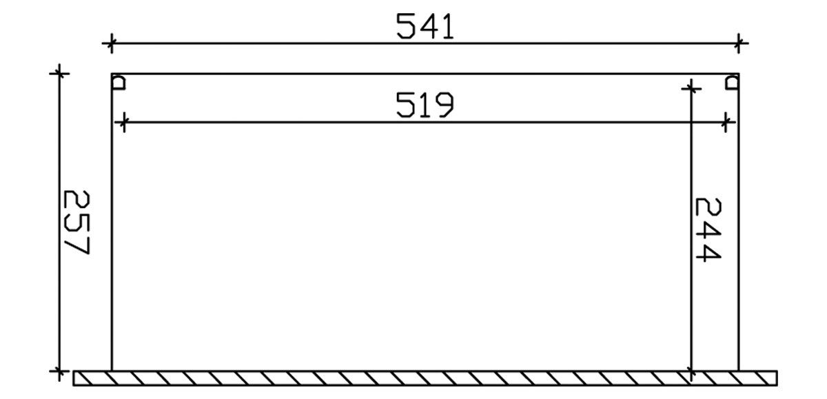 Skanholz Terrassendach Modena, BxT: 541x257 cm, 541 cm Breite, verschiedene Tiefe
