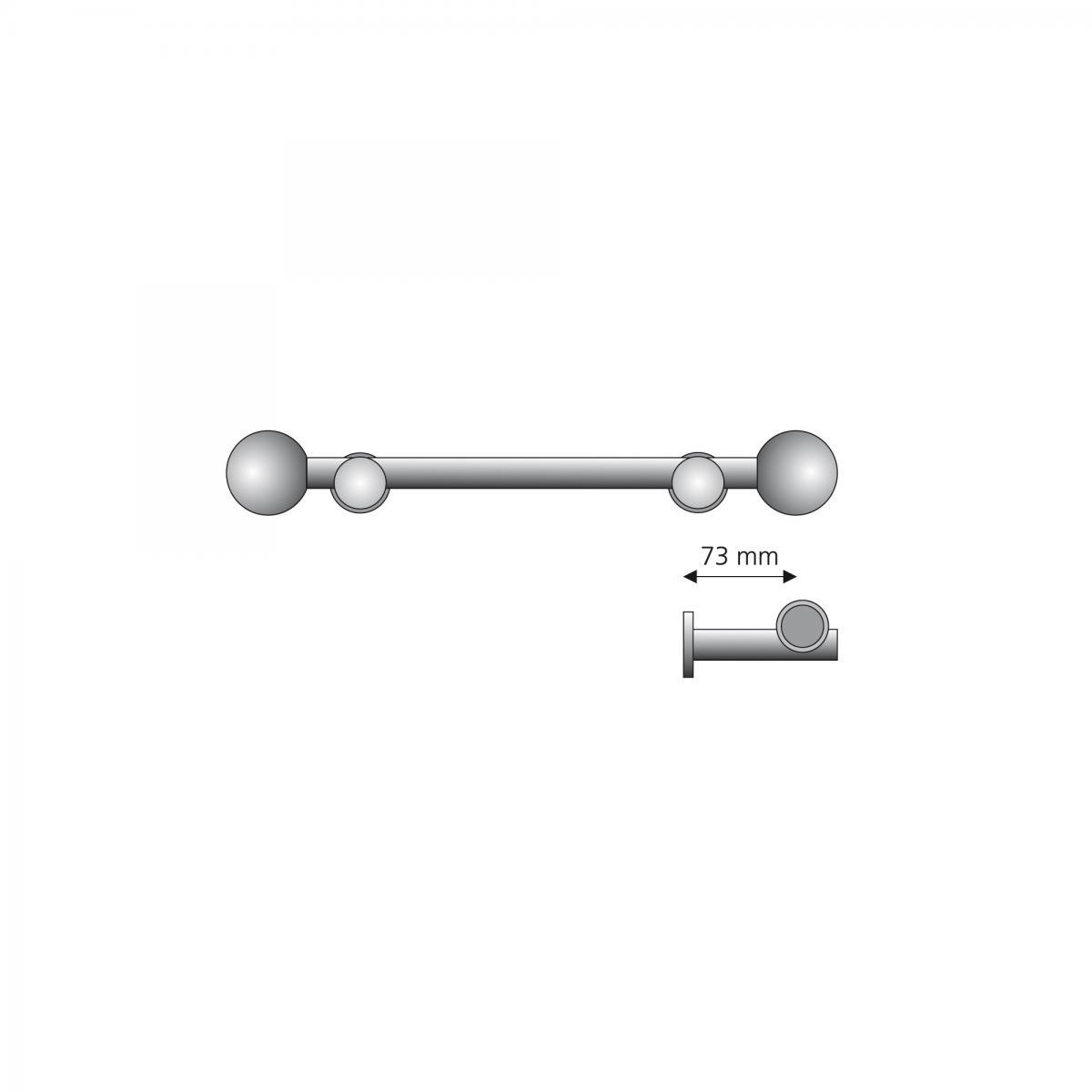 Bella Casa Gardinenstange, Stilgarnitur, Komplettgarnitur - Modern line 16 mm Kugel 120 cm edelstahloptik