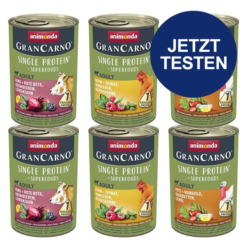 Probierpaket animonda GranCarno Adult Superfoods 6 x 400 g
