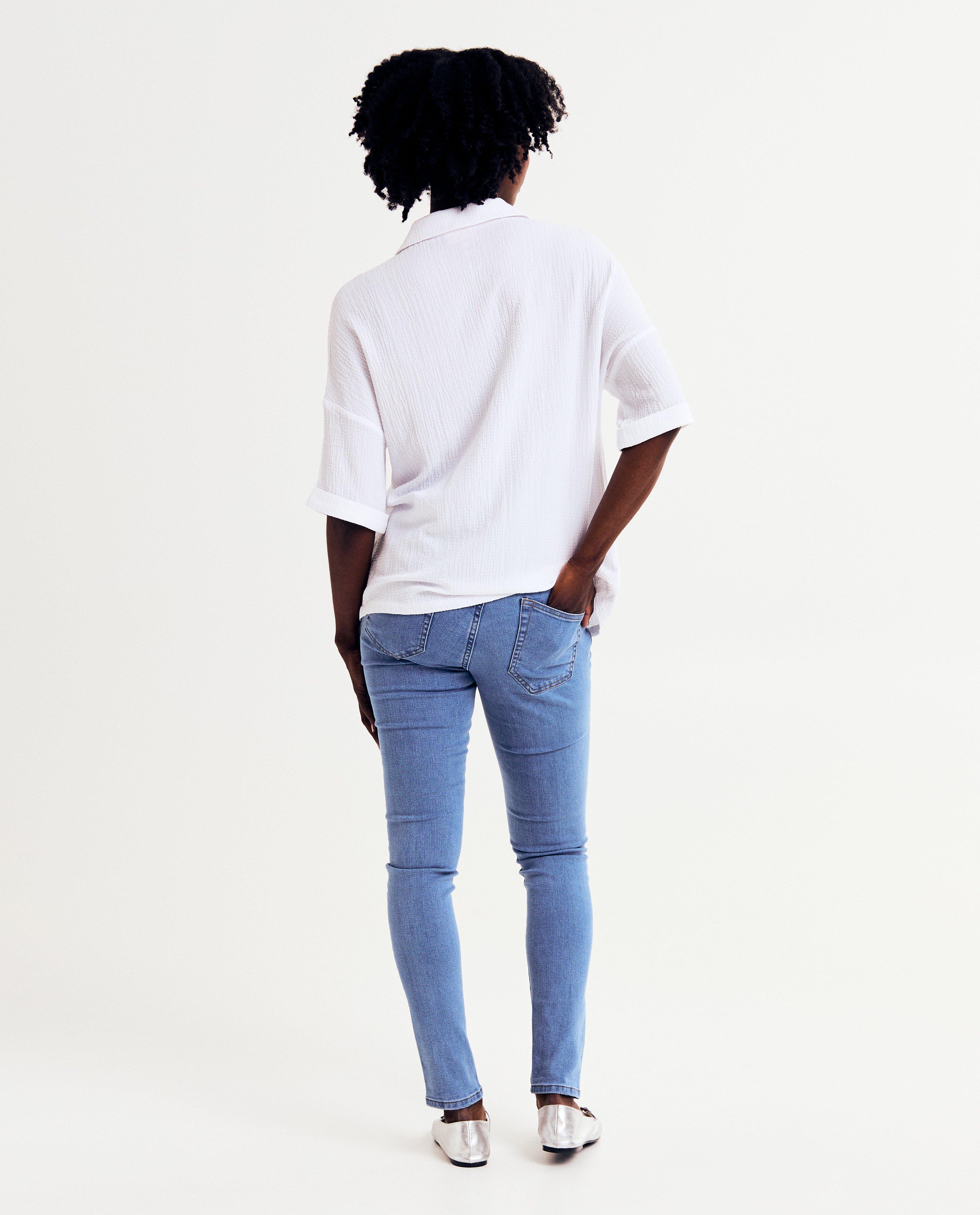 Blugi gravide Atelier Maman Blue, croială skinny albastră