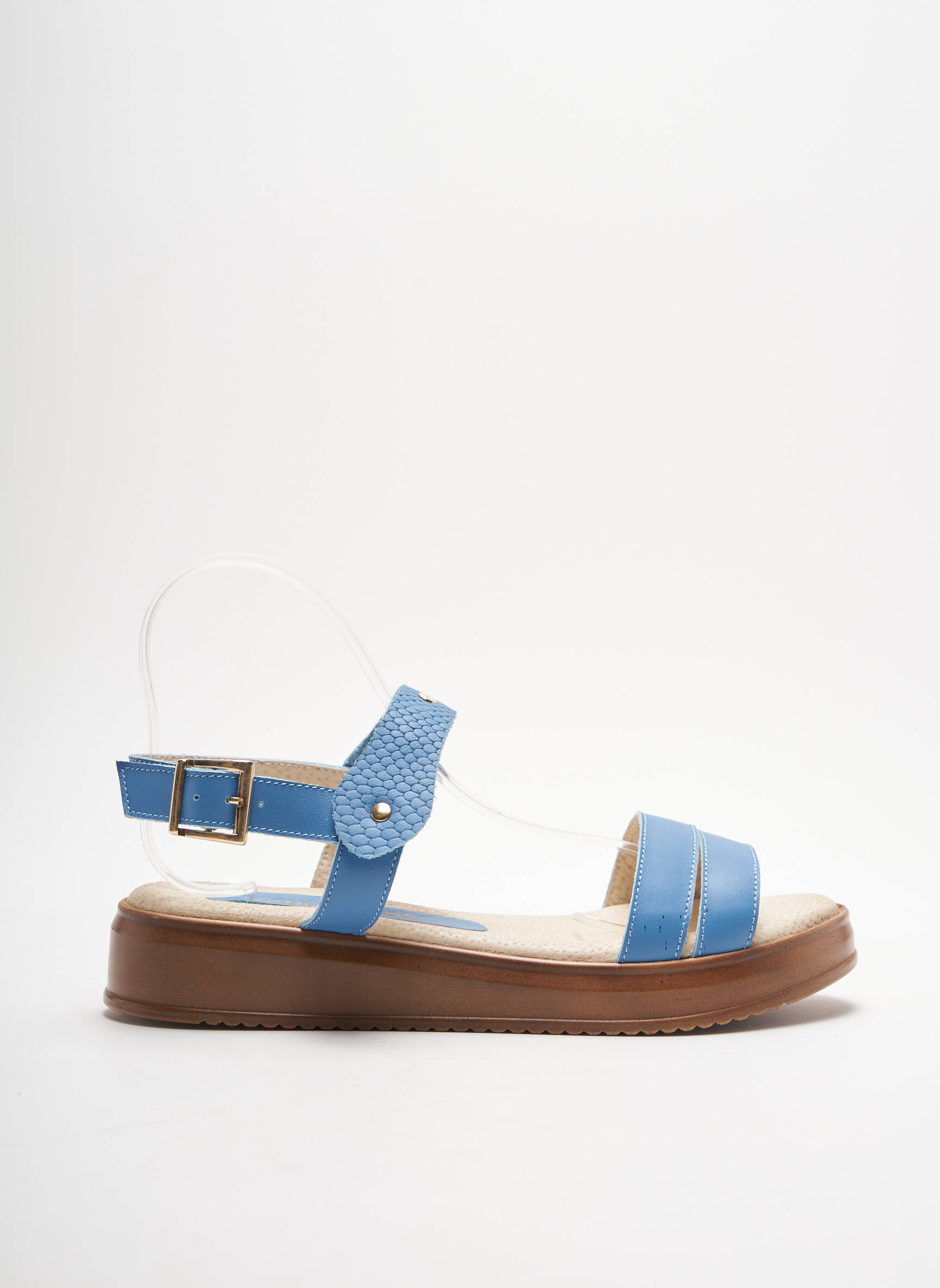 Brodequins Sandales Nu Pieds Femme couleur bleu