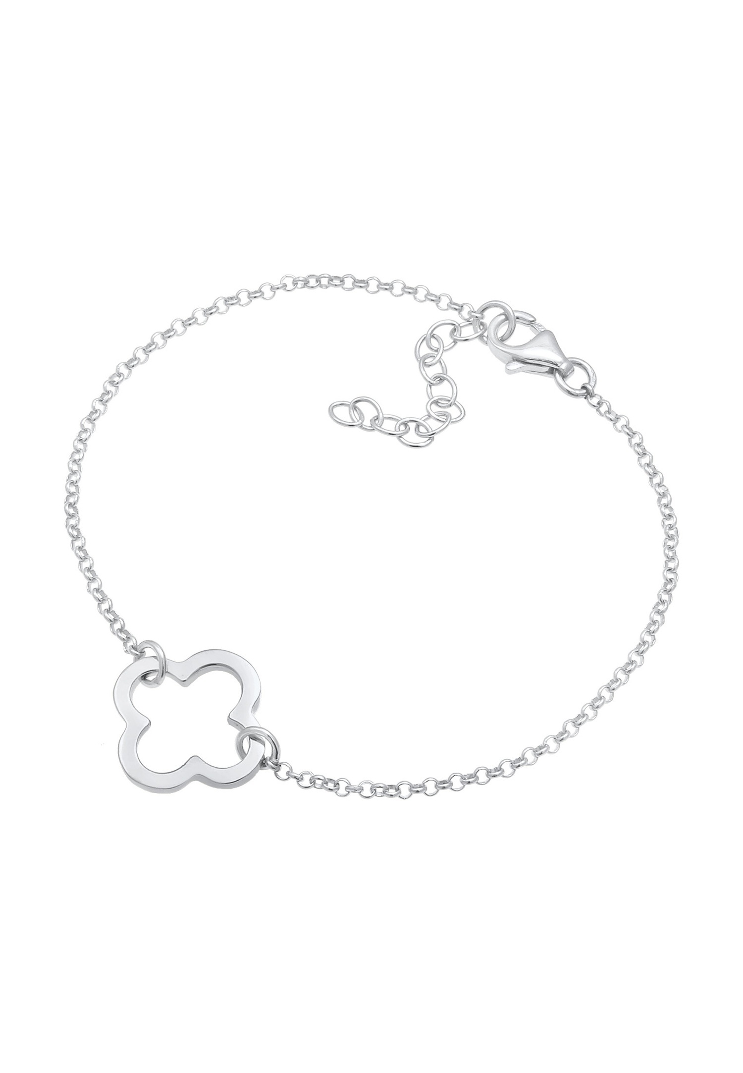 Elli-Talisman in Kleeblattform für Damen aus massivem 925er Sterlingsilber.