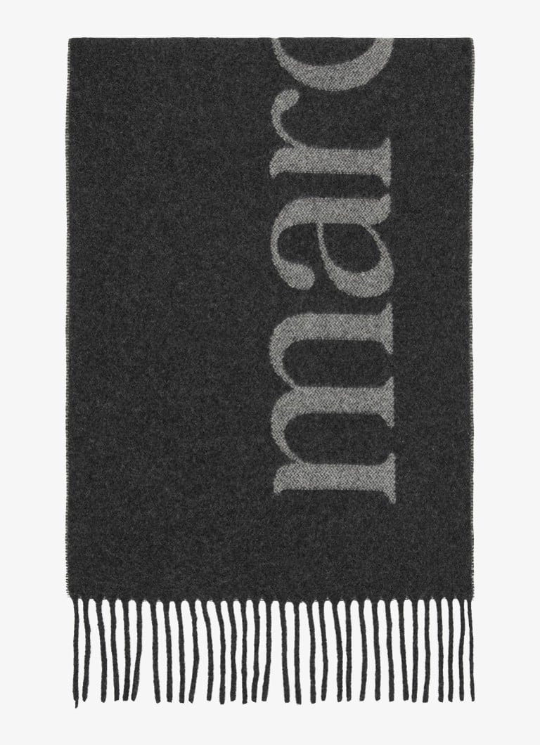 Eșarfă Marc O'Polo din lână și denim cu logo.