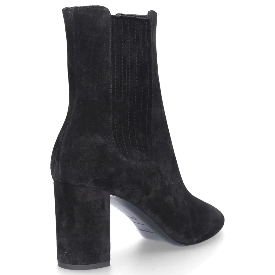 Saint Laurent - Stiefeletten LOU 75 Veloursleder - schwarz
