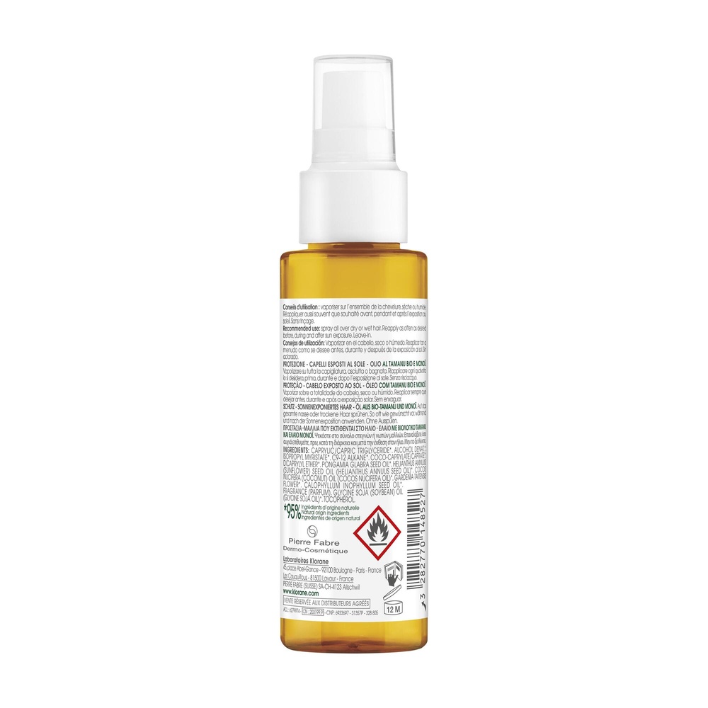 Klorane Klorane  Huile protectrice capillaire au  Tamanu BIO et Monoï 100 ml Huile