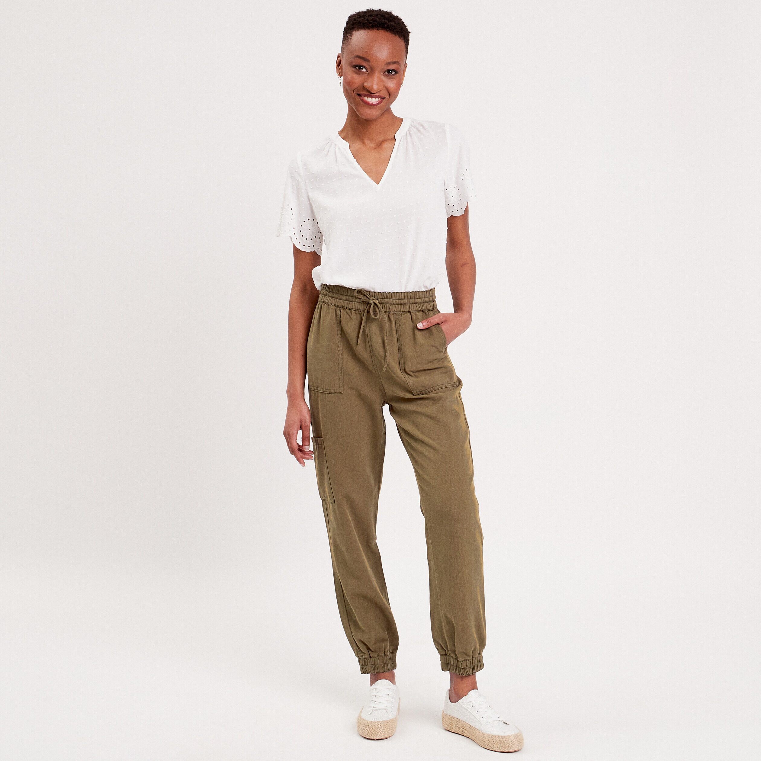 Blouse manches broderie blanc femme | Cache Cache