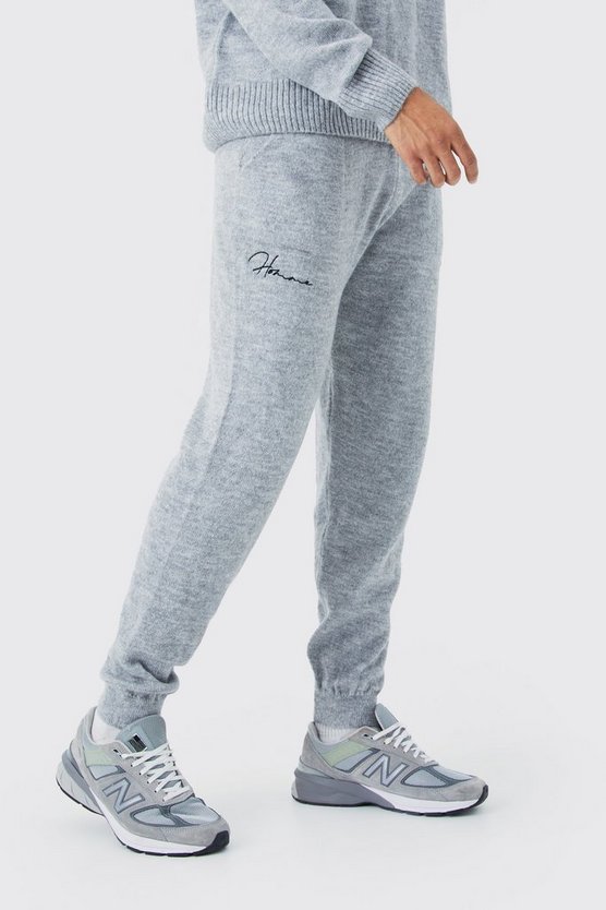 Oversize Homme Jogginghose aus Rippstrick