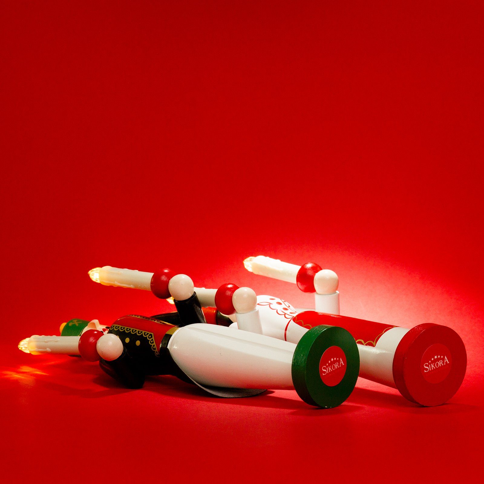 SIKORA Weihnachtsfigur EB-A-LED Engel und Bergmann aus Holz 2er Set mit LED Kerzen und Fernbedienung