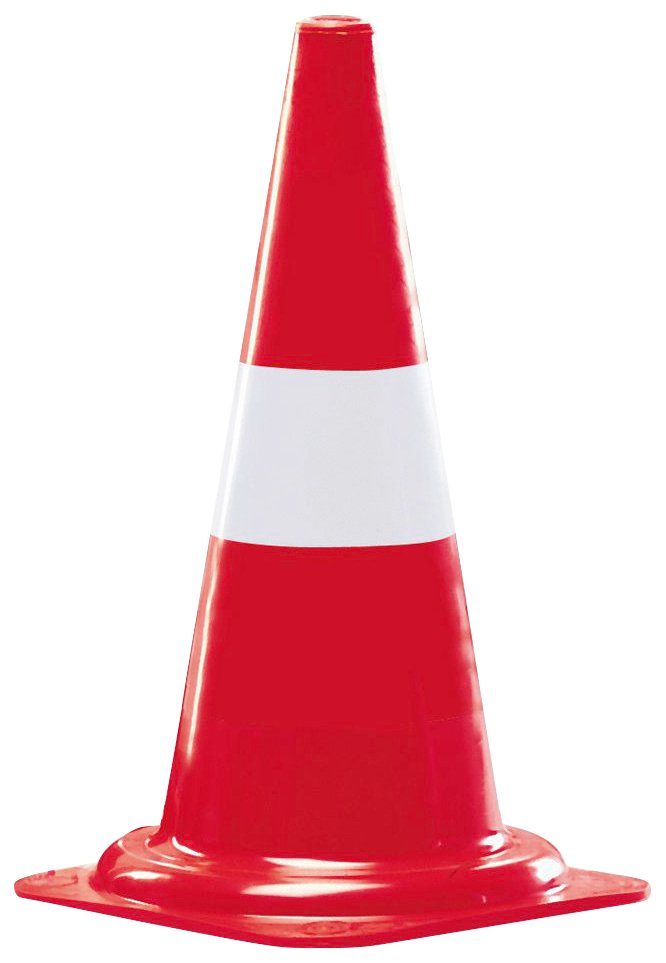 Pylone (Set, 5 St), Kegel in Farbe rot mit 1 weißen Streifen.