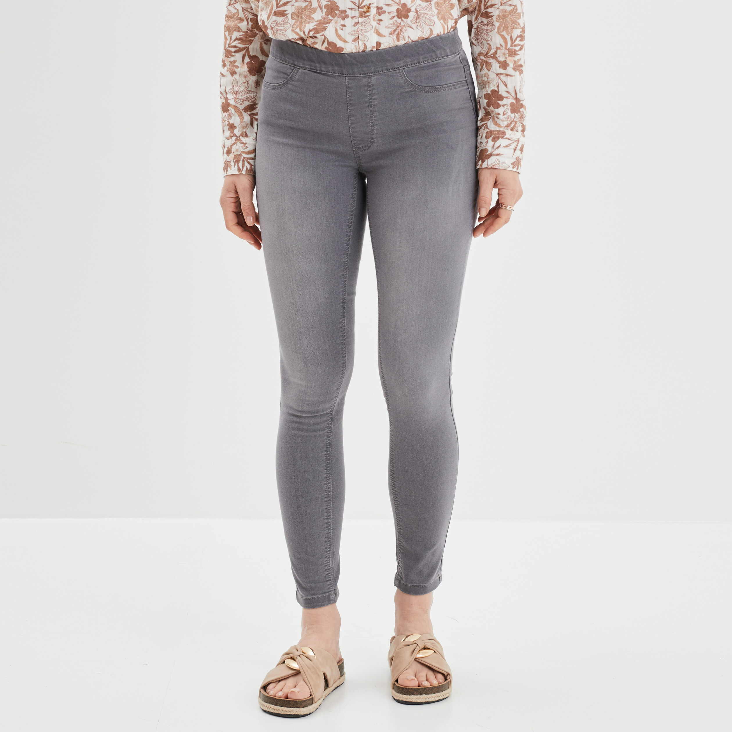 Jegging taille standard denim gris femme | La Halle