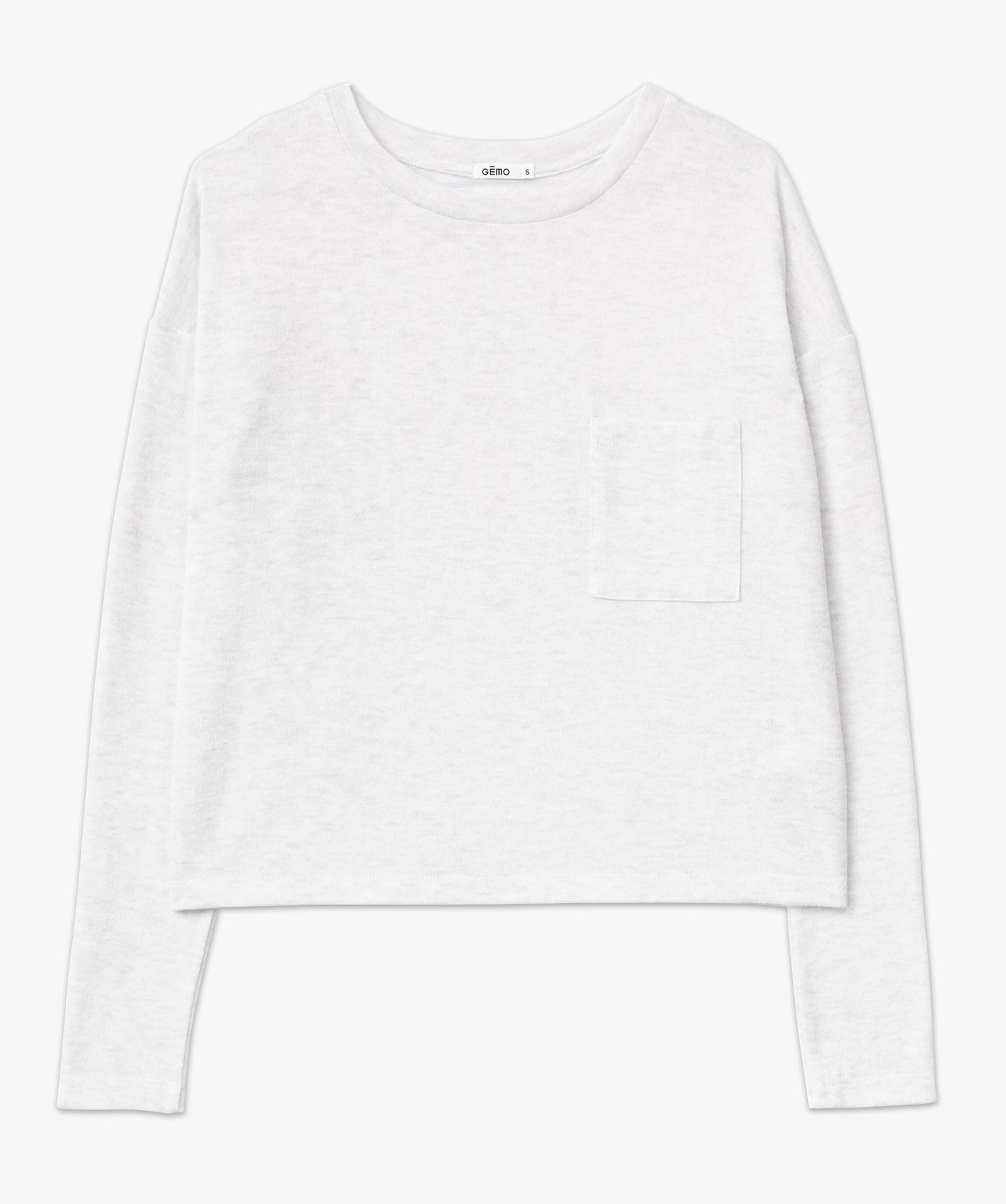 Haut de pyjama à manches longues en maille fine femme gris | GEMO