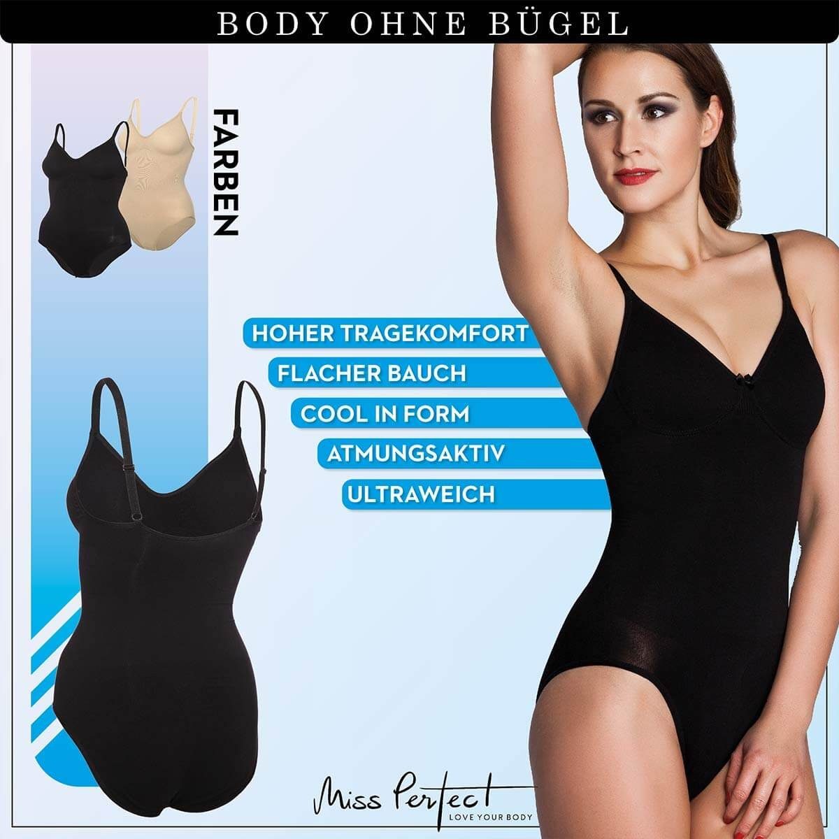 Miss Perfect Shaping-Body 34000 ohne Bügel mit Kühlungseffekt in Größe S-2XL (38-46)