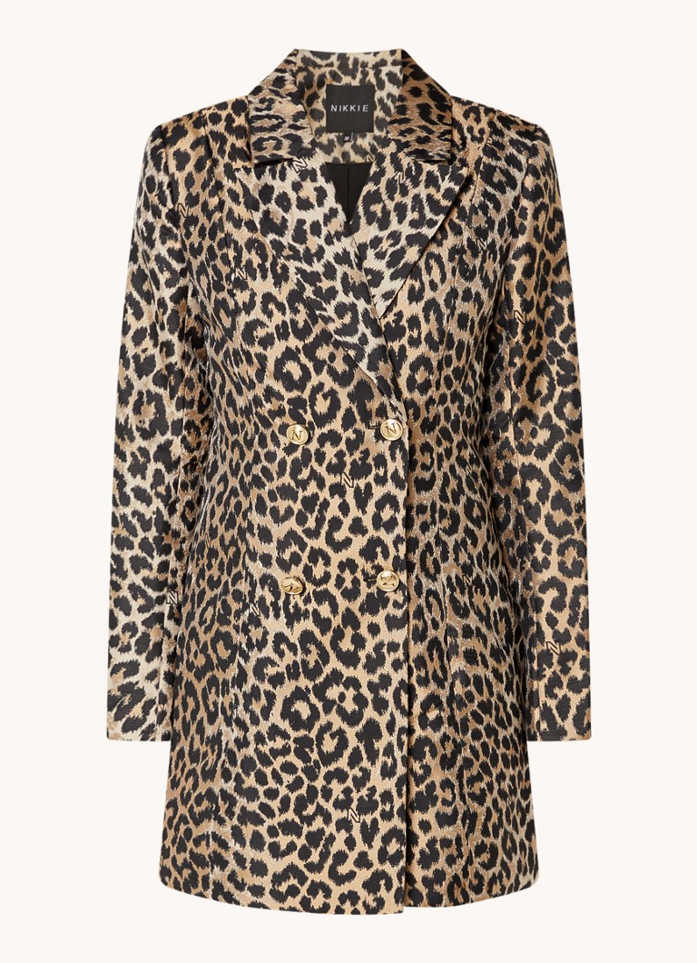 Rochie scurtă NIKKIE Benicia cu imprimeu leopard