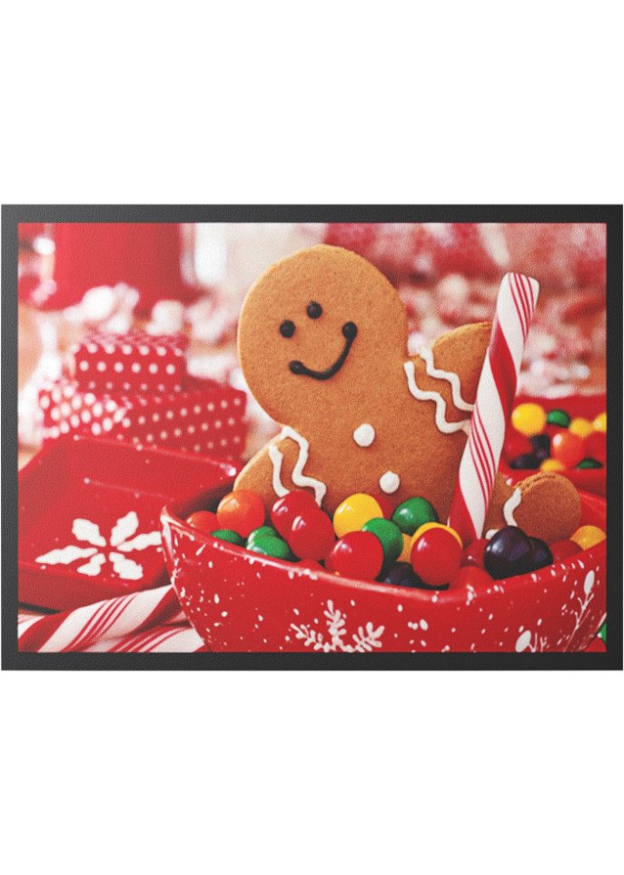 Fußmatte mit Lebkuchen- Motiv