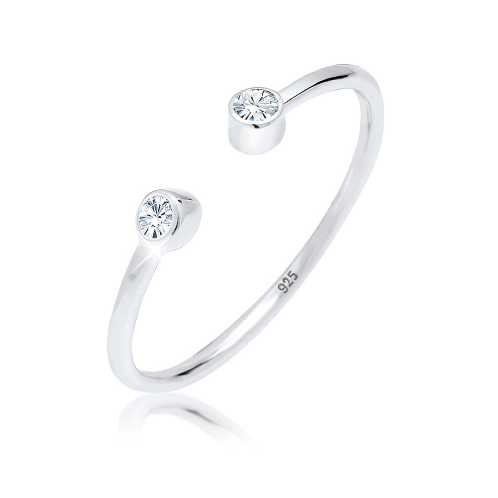Elli Elli Bague Femmes solitaire déclaration avec cristaux en argent sterling 925 Bague