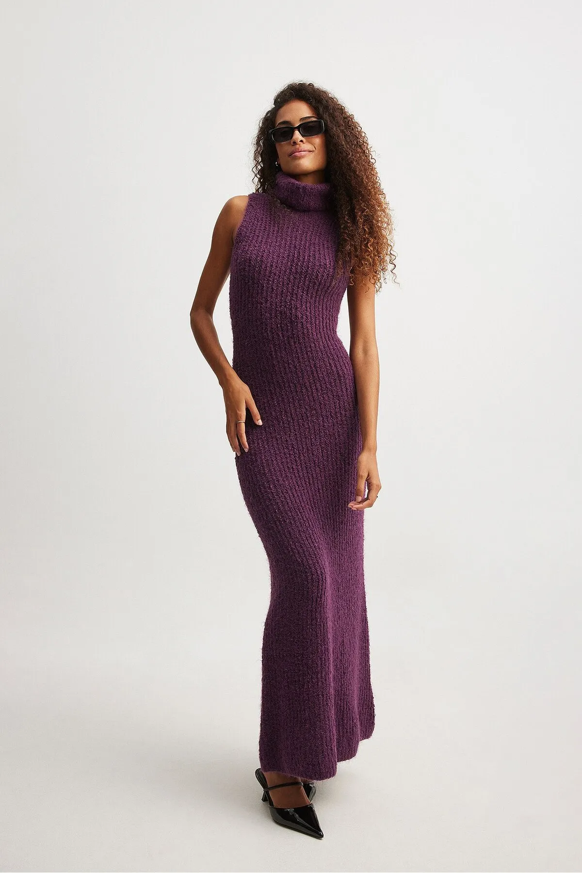 NA-KD  Gestricktes Maxikleid mit Rollkragen