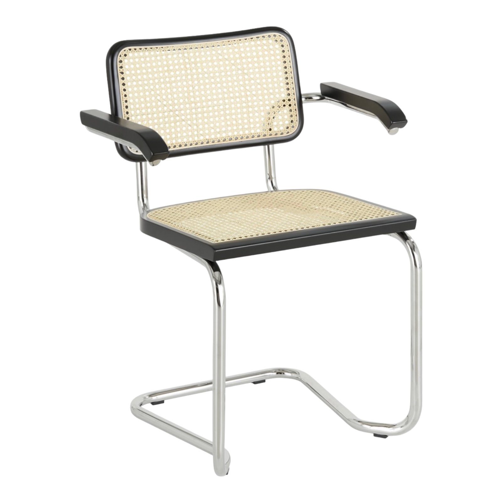 k-hometrends Freischwinger Modernes Schwingstuhl Set KALEO, Wohnzimmerstühle (2er Set), Wiener Geflecht, hoher Sitzkomfort