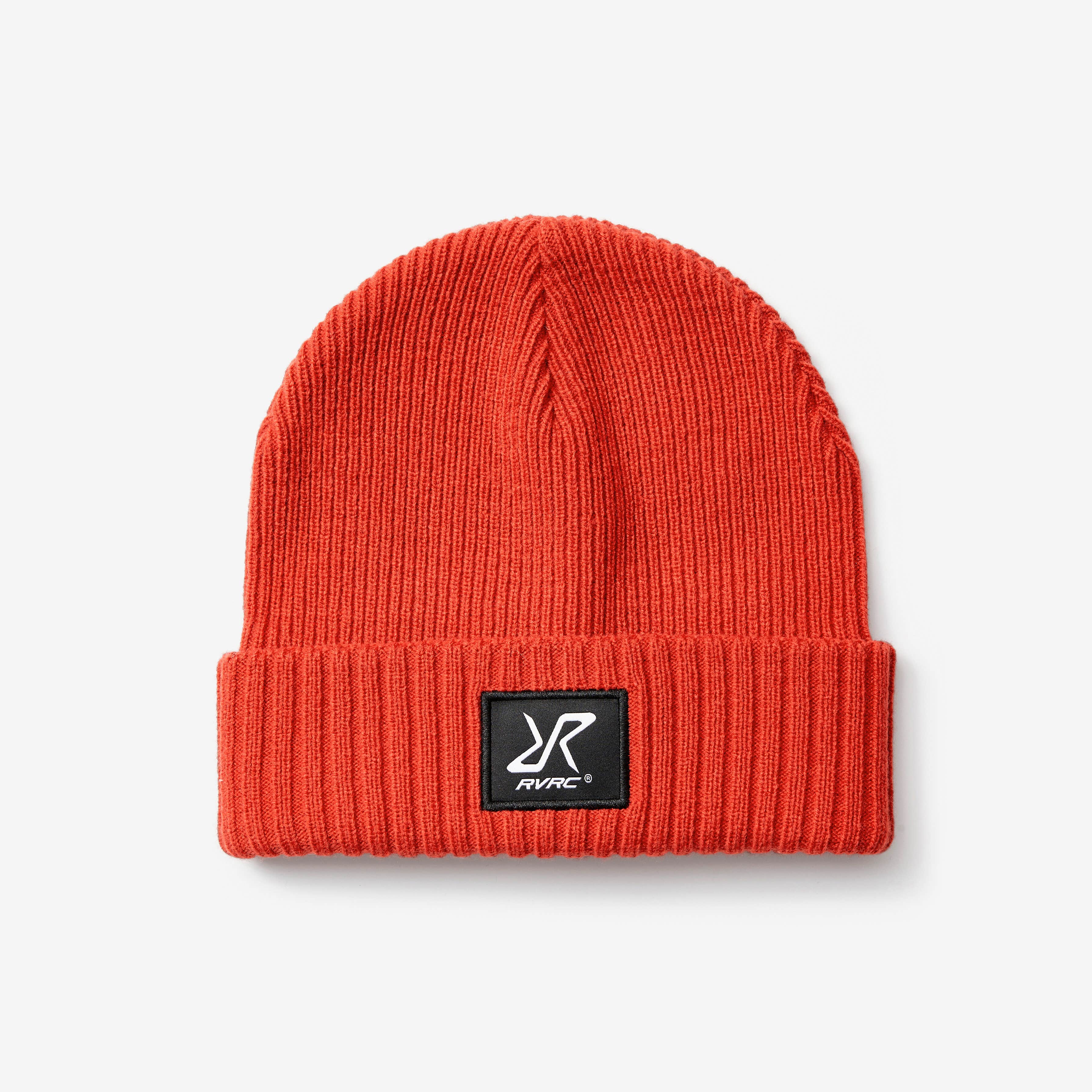 Ribbed Patch Beanie Molten Lava