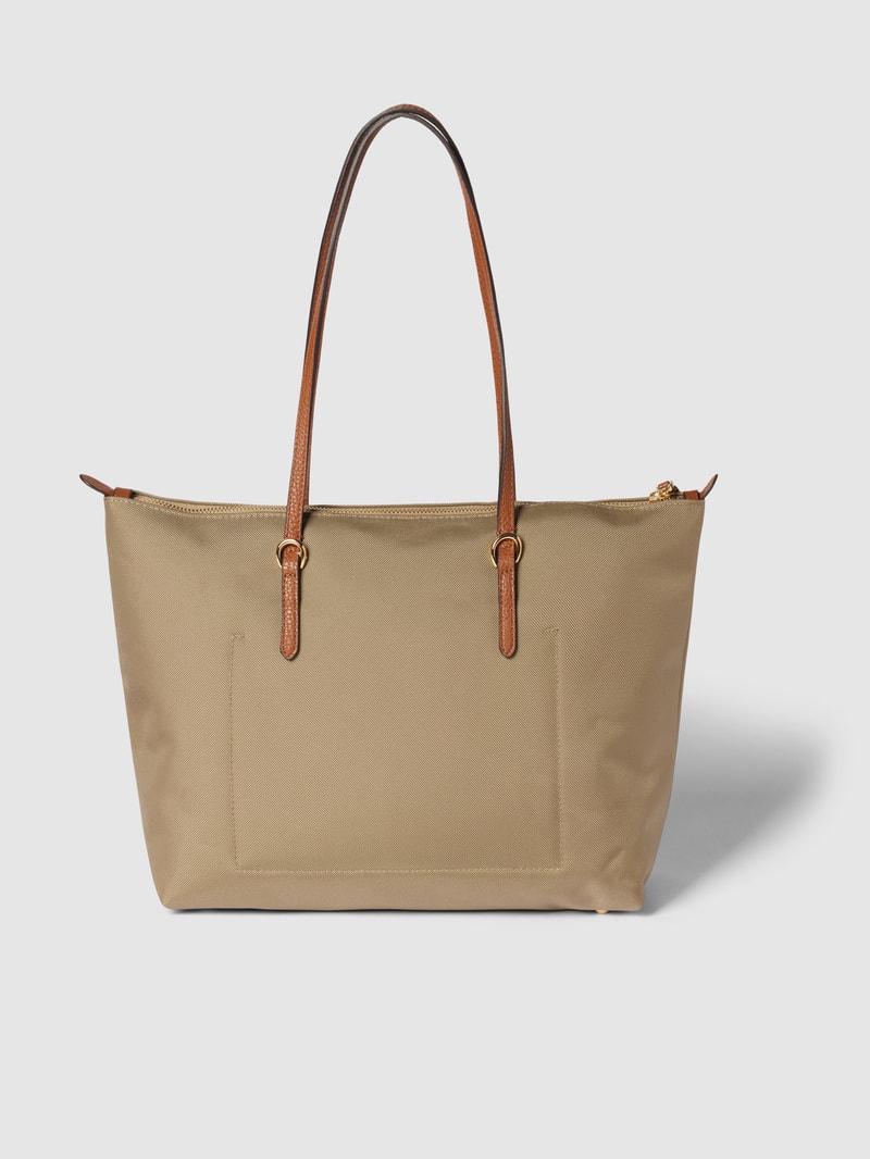 Tote Bag mit Label-Detail Modell 'KEATON' in taupe