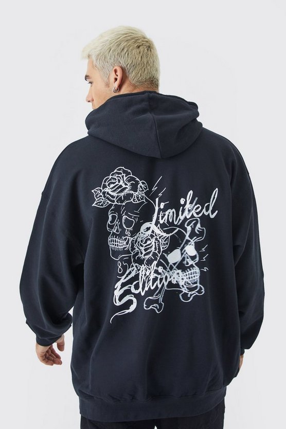 Oversize Hoodie mit Tattoo-Print