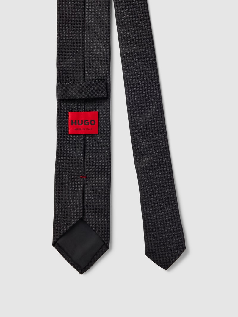 Krawatte aus Seide mit Allover-Muster (6 cm) in schwarz