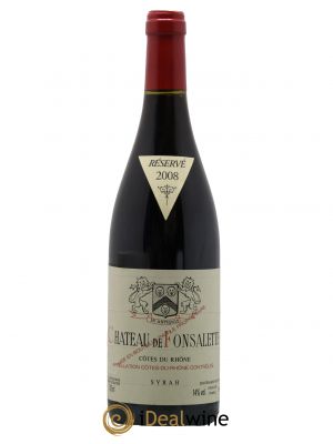 Côtes du Rhône Cuvée Syrah Château de Fonsalette  2008 - Lot de 1 Bouteille