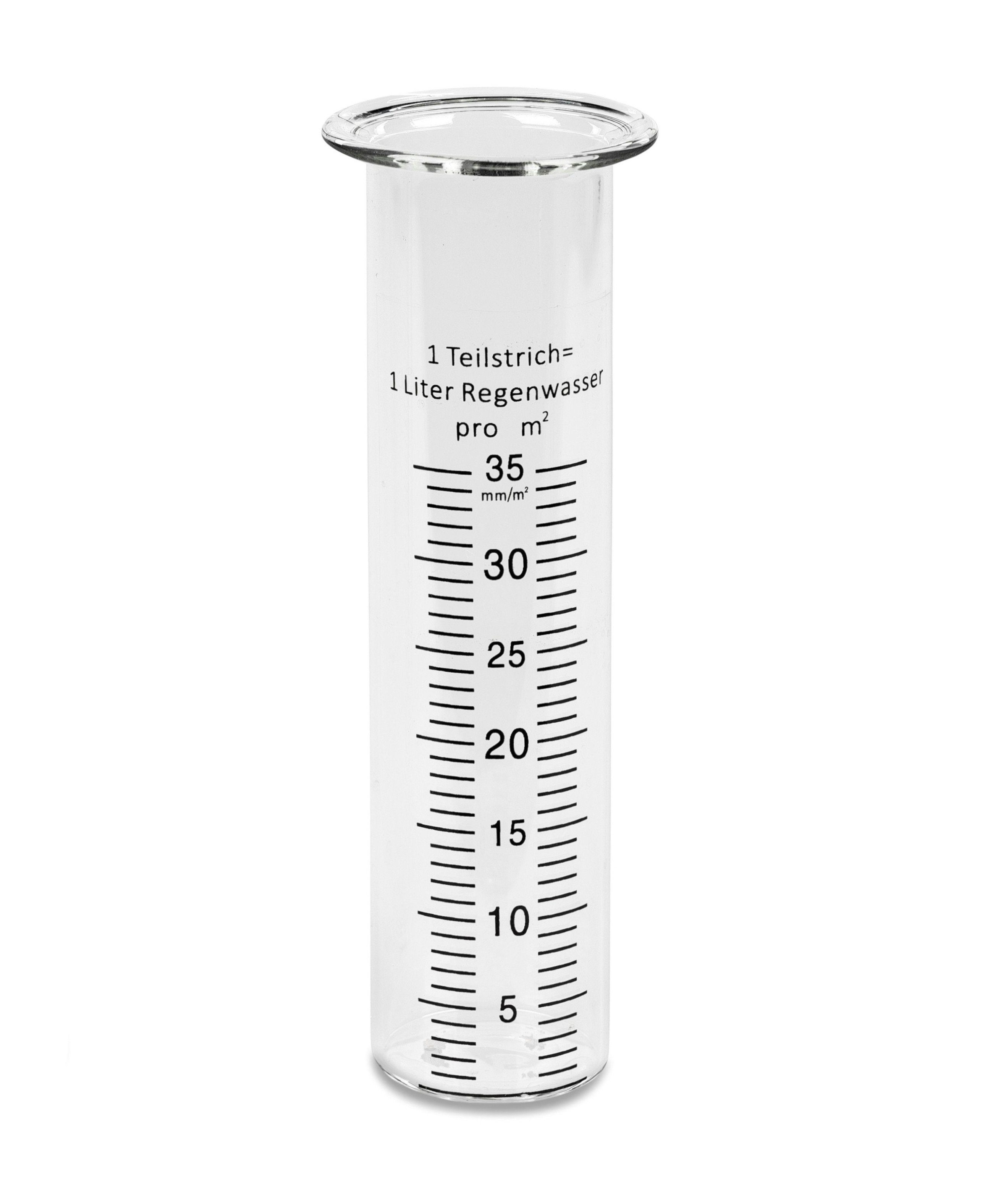 DanDiBo Regenmesser Glas 15 cm bis 35 mm/m² Ersatzglas für Niederschlagsmesser Regenmesser (passend für viele Regenmesser)