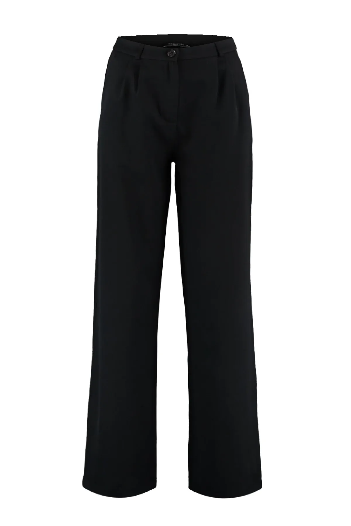 Trendyol Collection  Schwarze plissierte Webhose mit weitem Bein TWOAW22PL0475