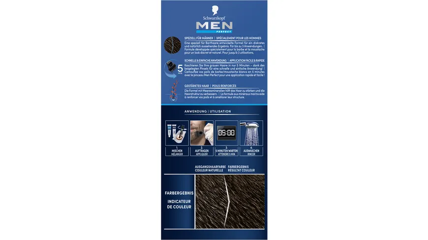 Schwarzkopf Men Perfect Bart-Coloration Stufe 2 80 - dunkelbraun