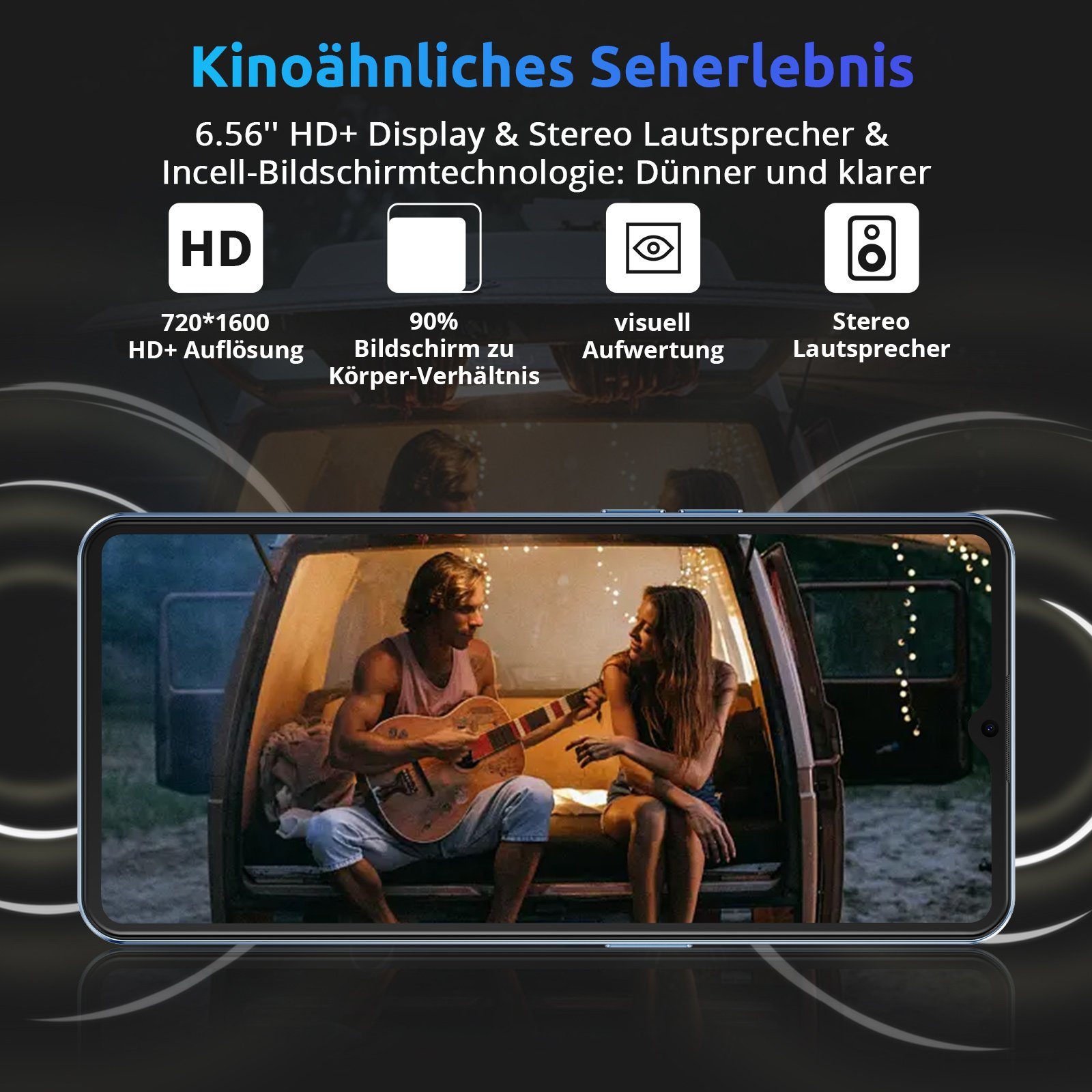 XGODY Mate 50, 3G RAM, 32G ROM Smartphone (16,66 cm/6.56 Zoll, 32 GB Speicherplatz, 18 MP Kamera, Gesichtserkennung, Dual-SIM, Erweiterung Speicher Max. 256GB)