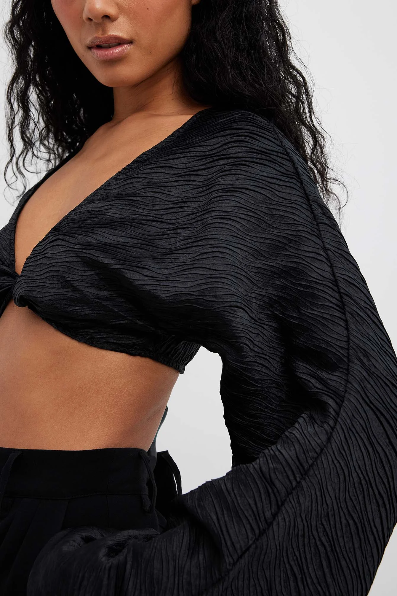 Twist Front Pleated Blouse