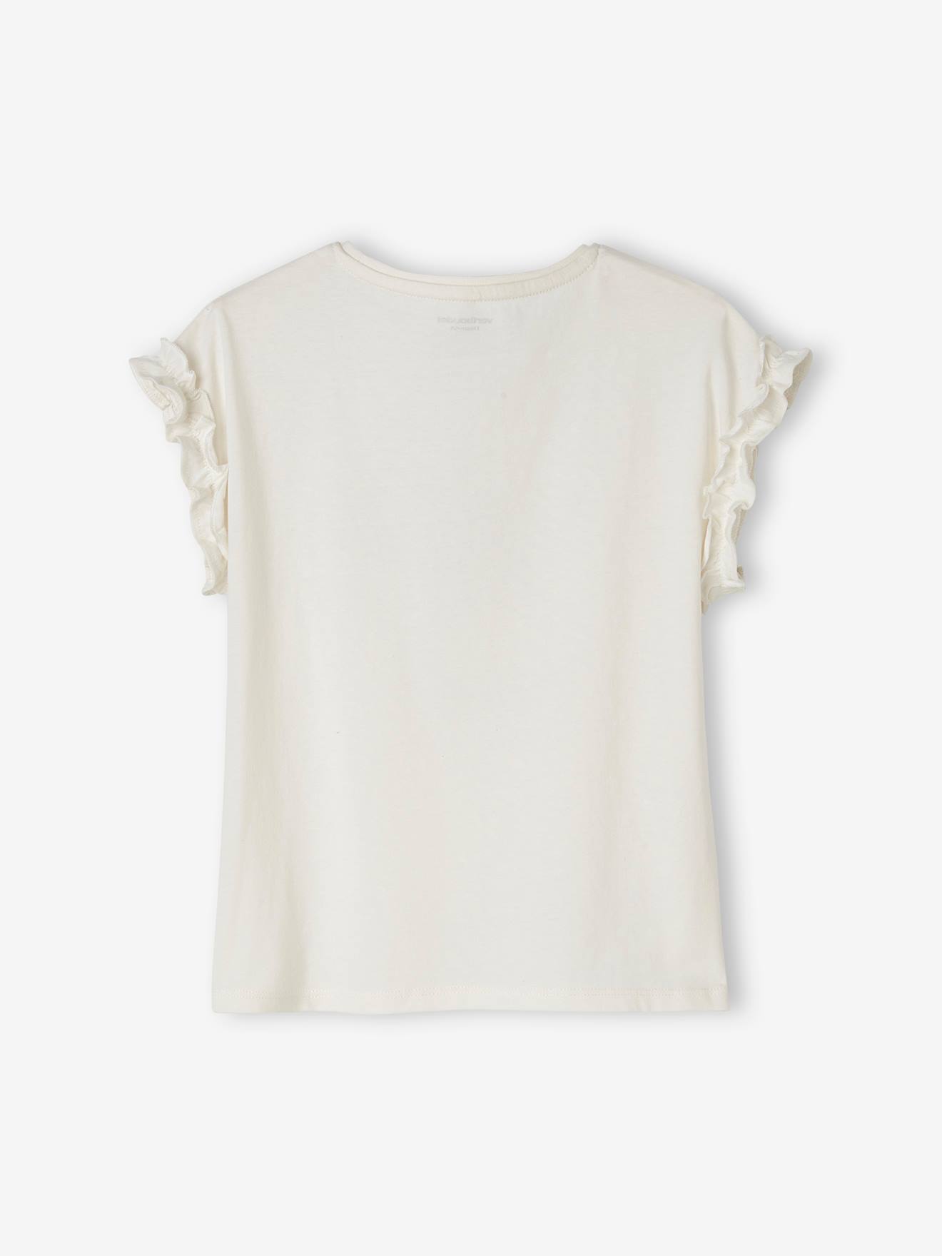 Vertbaudet Mädchen T-Shirt mit Volantärmeln - dunkelrosa