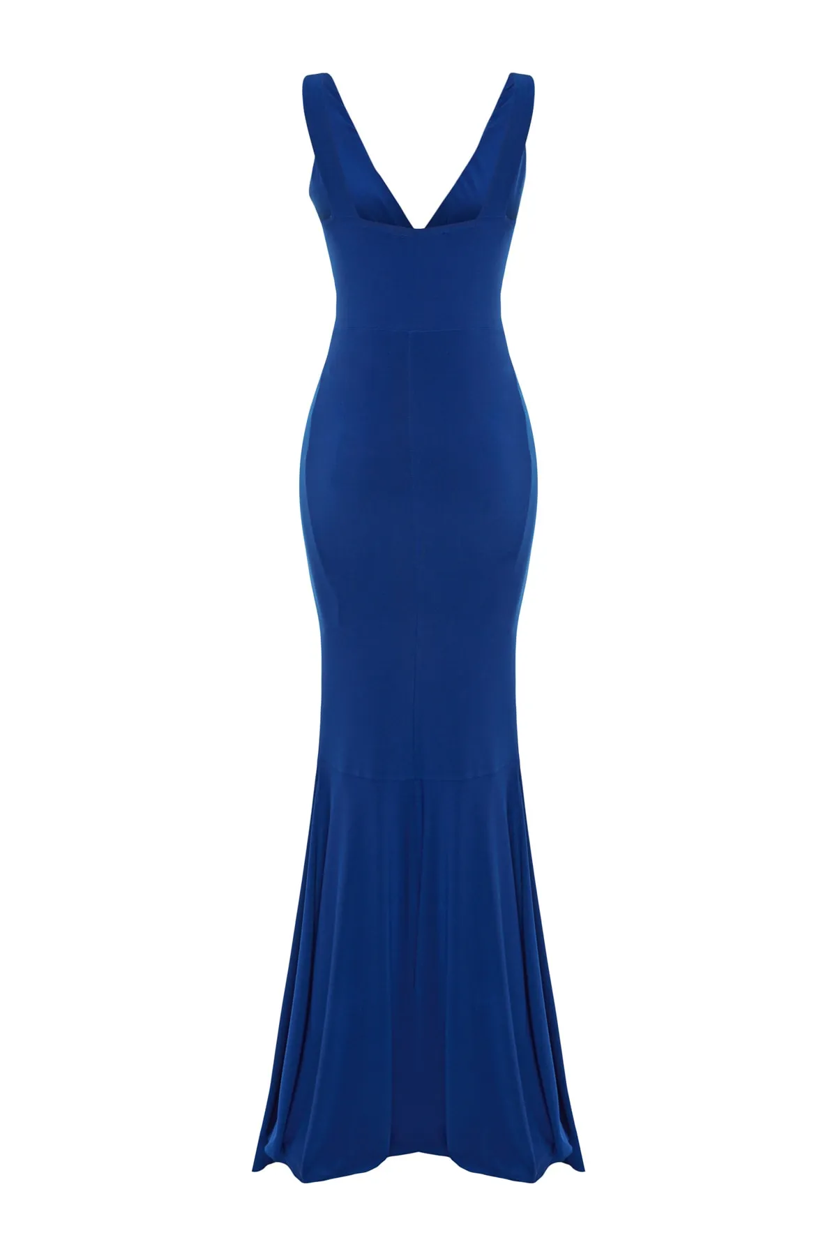 Trendyol Collection  Saks Body-Sitting Gefüttertes Gestricktes Volant Langes Abendkleid TPRSS19UT0026