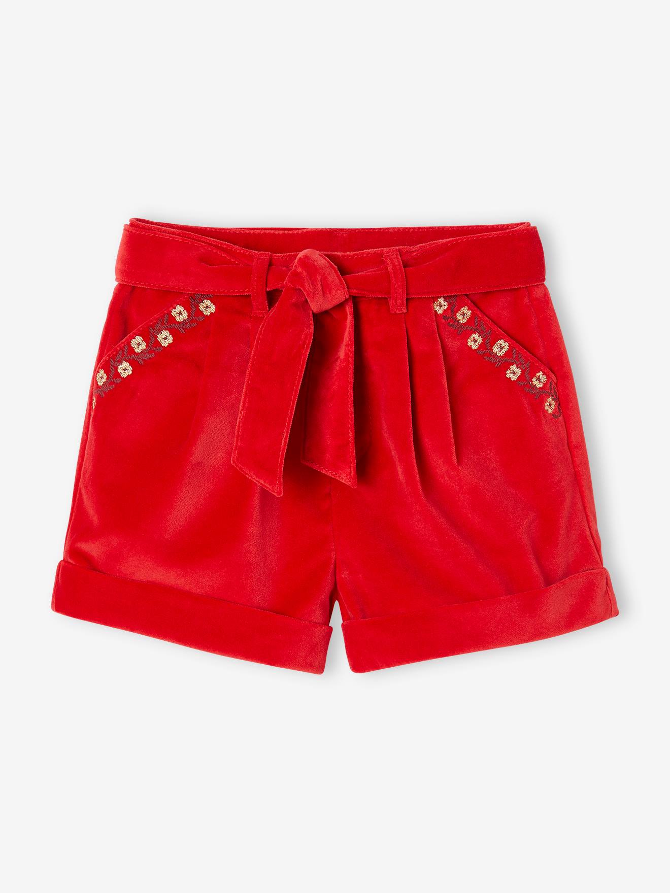 Vertbaudet Mädchen Shorts aus Samt - aubergine