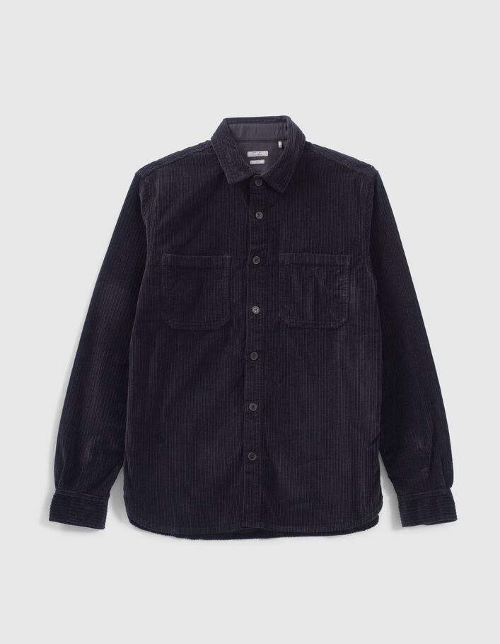 Surchemise REGULAR marine velours côtelé Homme
