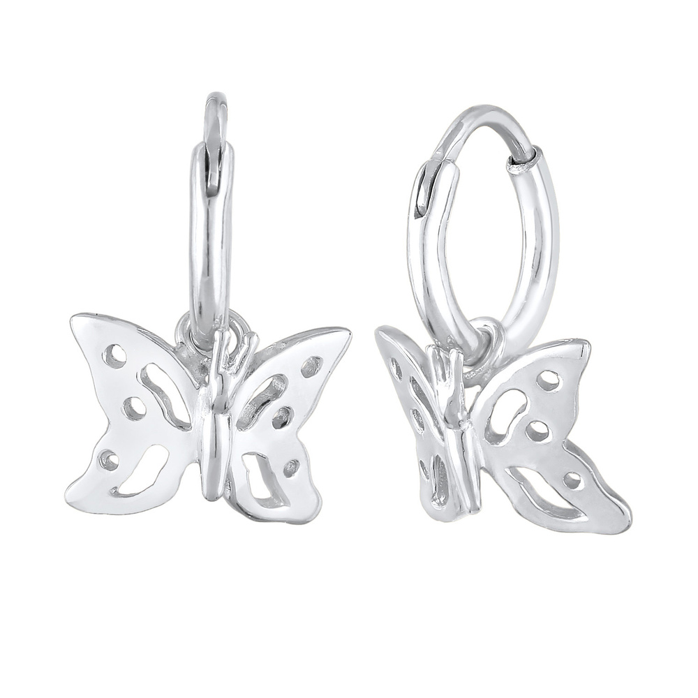 Elli Elli Boucles d'Oreilles Femmes Créoles Papillon Pendentif Filigrane en argent ste Boucles d'oreilles