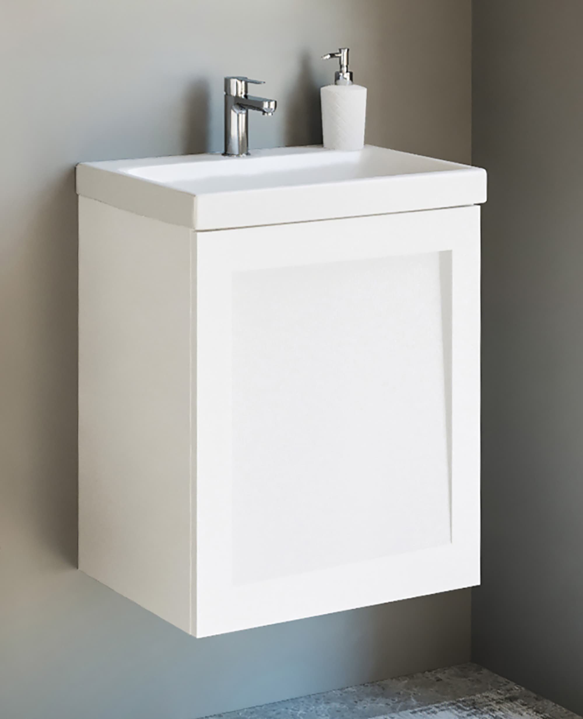 Planetmöbel Badmöbel-Set Waschbeckenunterschrank Matt 50cm mit Spiegelschrank, (Komplett-Set, 3-St)