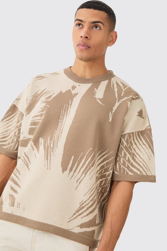 Oversize T-Shirt mit abstraktem Print
