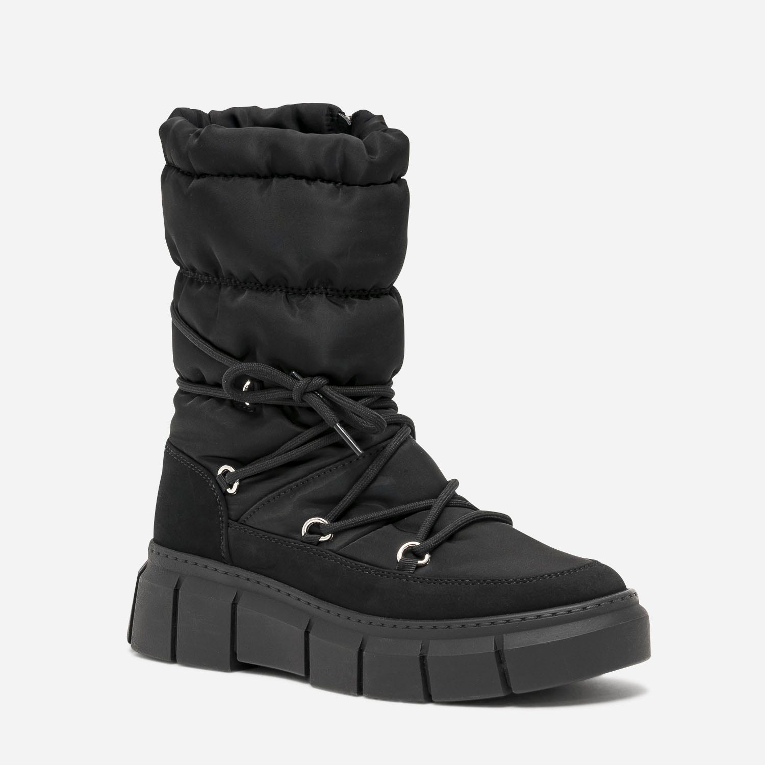 Boots de neige TEXTO noir bi matière à plateforme