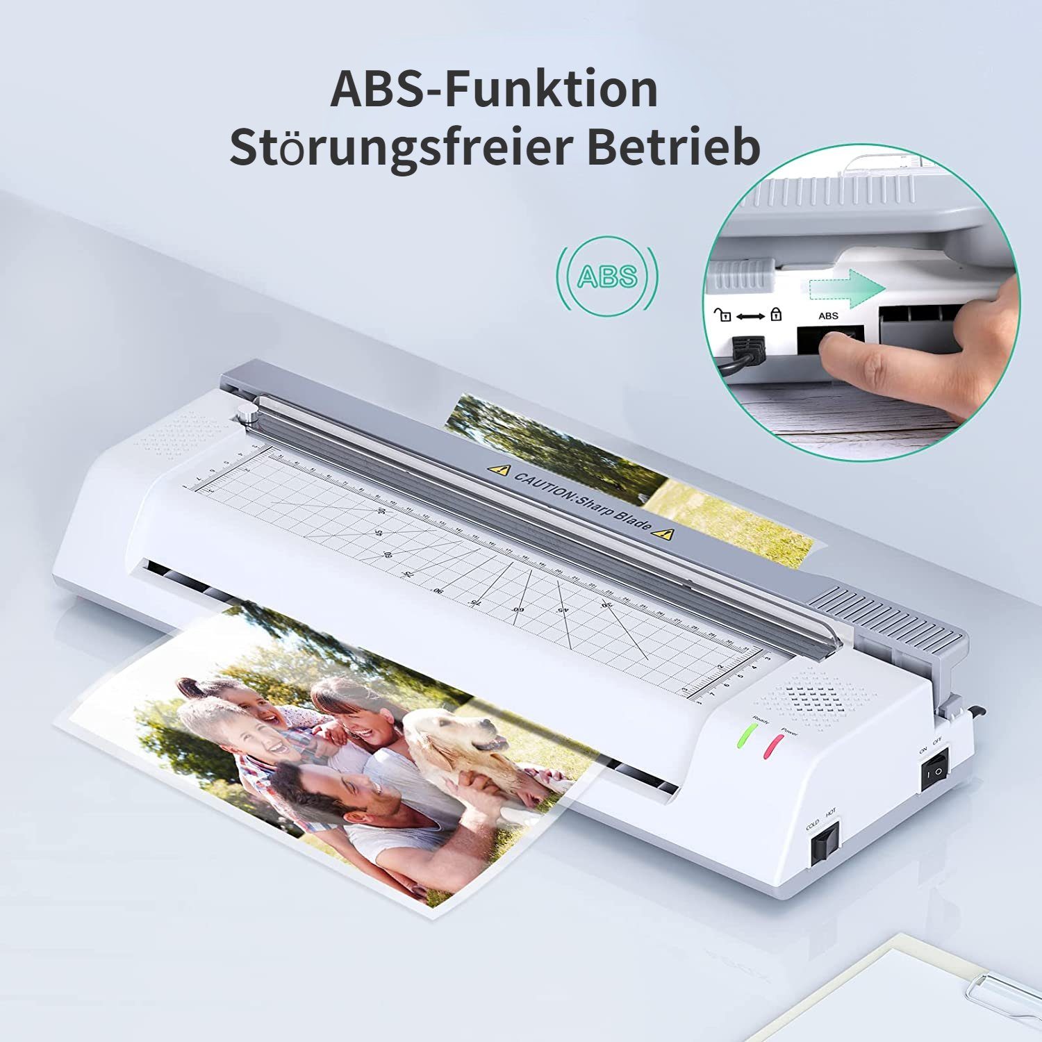 ABOX Laminiergerät Involly OL381C, A3 A4 A5 A7,Heiß und Kalt Laminiermaschinen