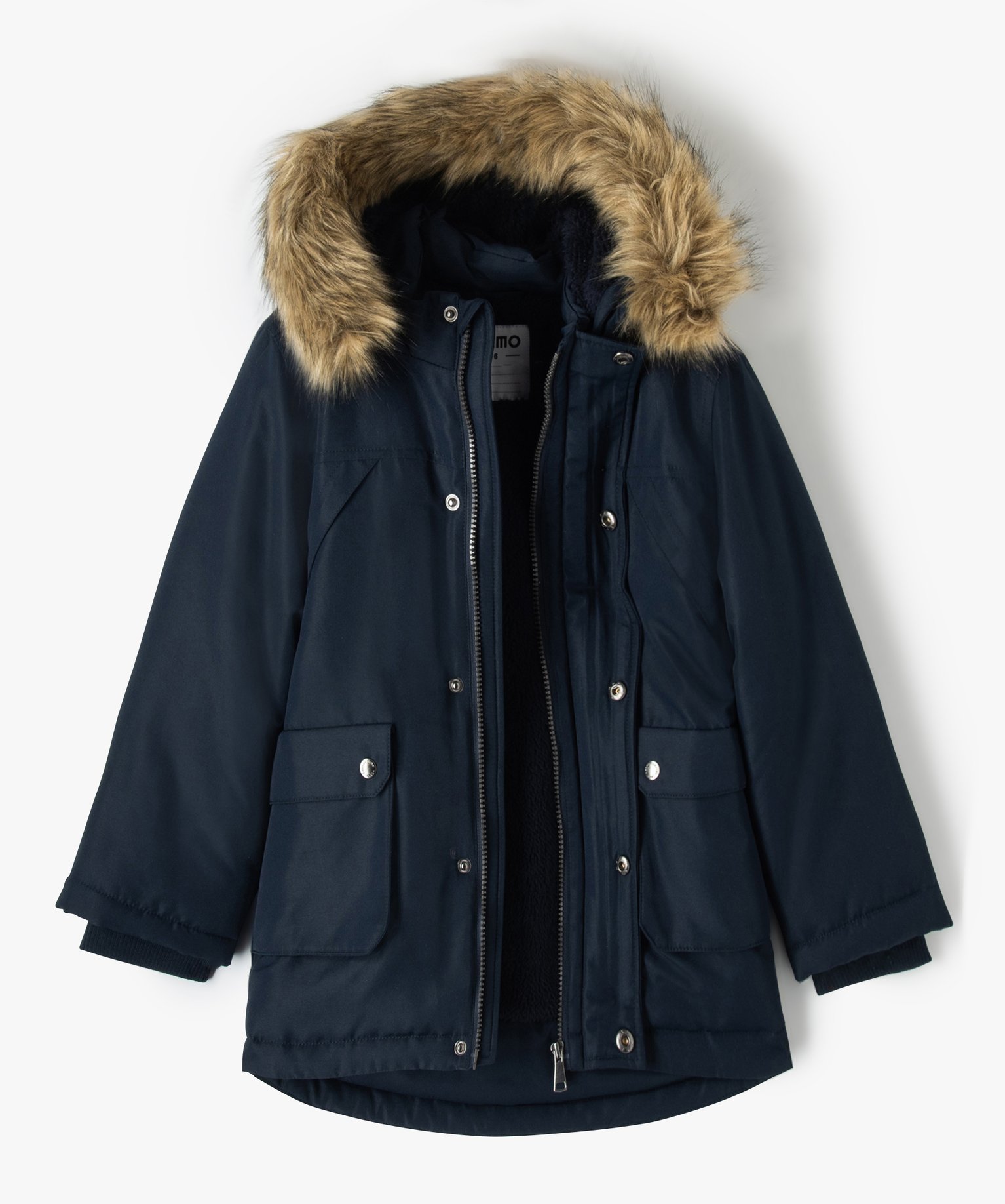 Parka déperlante avec doublure chaude et capuche Garçon marine | GEMO