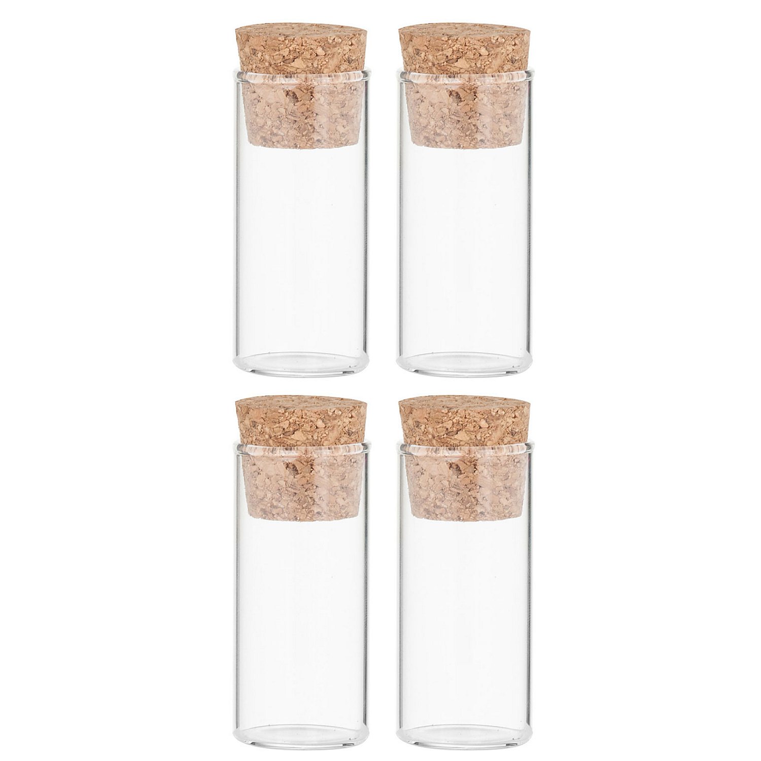 Kleine Reagenzgläser mit Korken, 6,5 cm, 3 cm Ø, 4 Stück